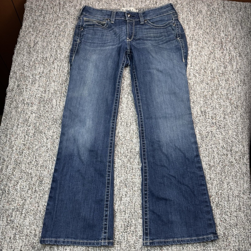 Ariat Real Jeans Womens 30 S Fits 32x30 Bootcut Mid Rise Blue Denim Rodeo